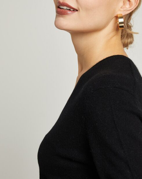 Pull 100% Cachemire col V Sonia noir