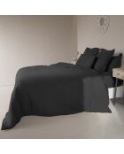 Drap housse lin lavé Hortense gris ardoise