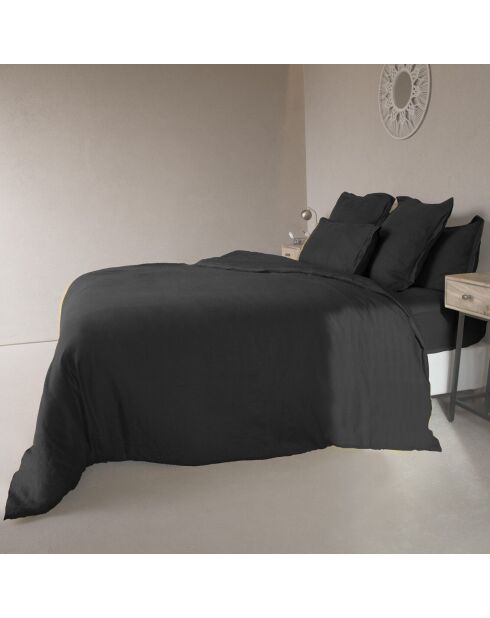 Drap plat lin lavé Hortense gris ardoise