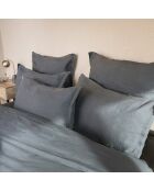 Drap housse lin lavé Hortense gris ardoise