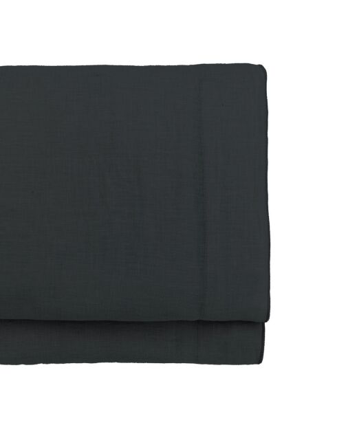 Drap plat lin lavé Hortense gris ardoise