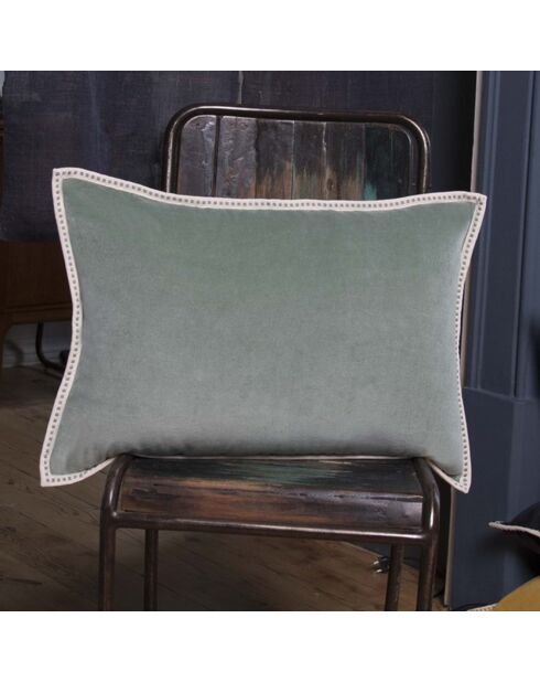 Housse de coussin velours Ella vert sauge