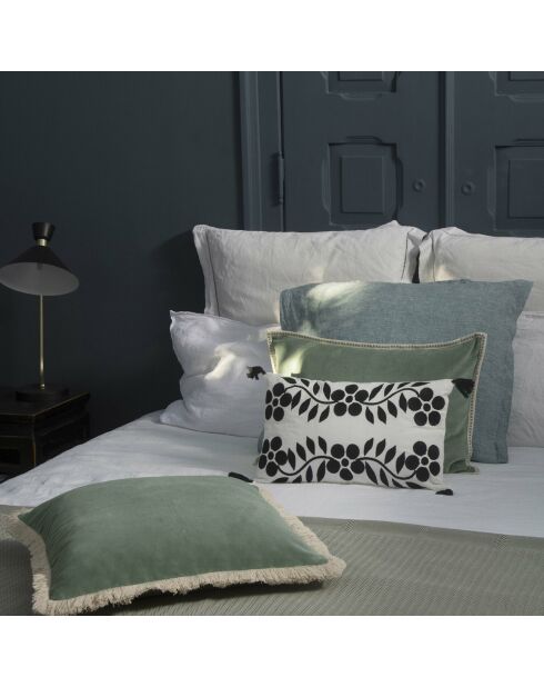Housse de coussin velours Ella vert sauge