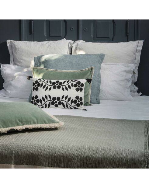 Housse de coussin velours Ella vert sauge