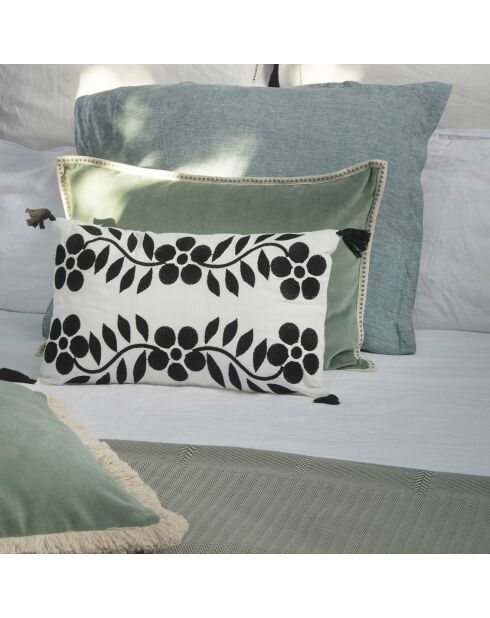 Housse de coussin velours Ella vert sauge