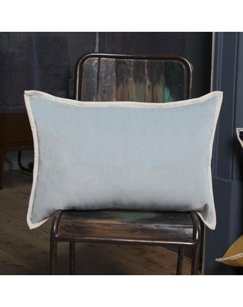 Housse de coussin velours Ella vert céladon