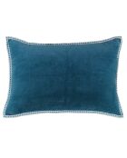 Housse de coussin velours Ella bleu peacock