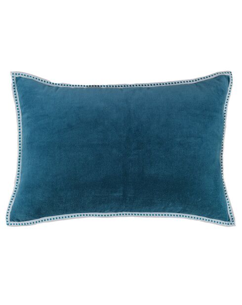 Housse de coussin velours Ella bleu peacock