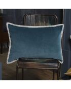 Housse de coussin velours Ella bleu peacock