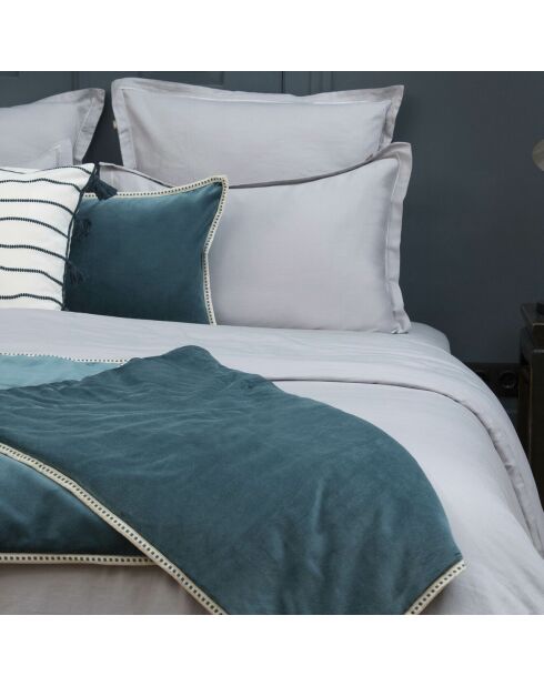 Housse de coussin velours Ella bleu peacock