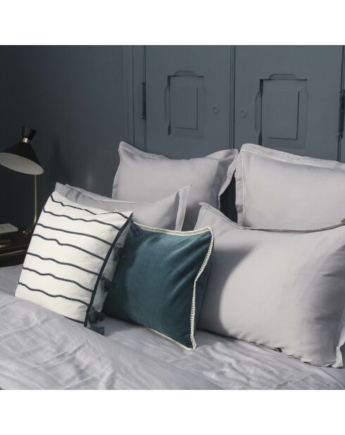 Housse de coussin velours Ella bleu peacock