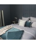 Housse de coussin velours Ella bleu peacock