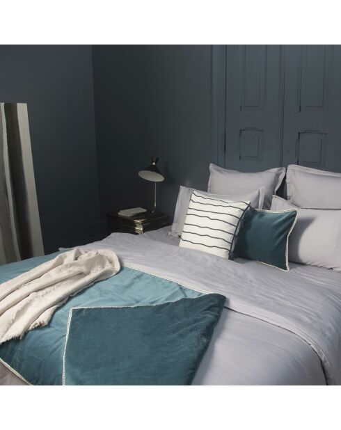 Housse de coussin velours Ella bleu peacock
