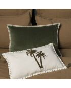 Housse de coussin velours Ella vert kaki