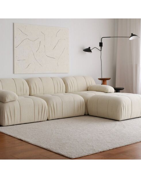 Canapé 3 places + pouf Soli blanc - 267x74x149 cm