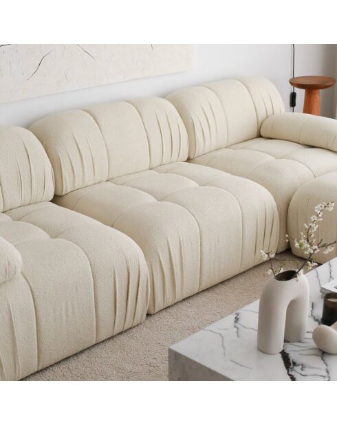 Canapé 3 places + pouf Soli blanc - 267x74x149 cm