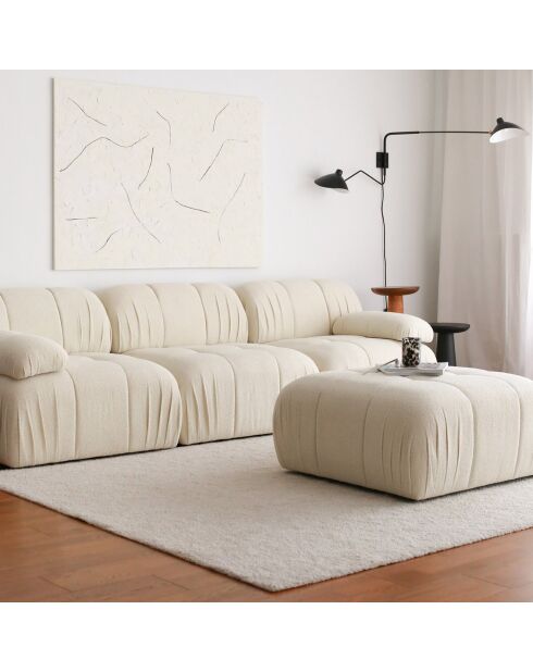 Canapé 3 places + pouf Soli blanc - 267x74x149 cm