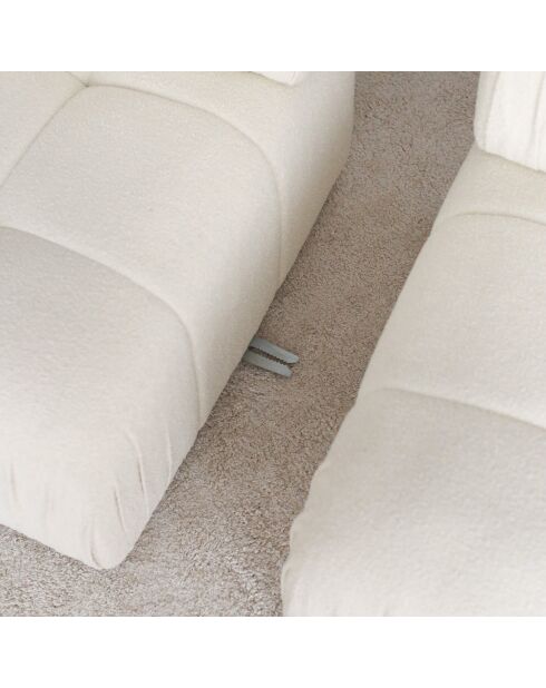Canapé 3 places + pouf Soli blanc - 267x74x149 cm