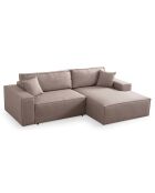 Canapé convertible d'angle droit Pirlo marron - 260x100x88 cm