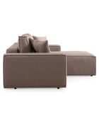 Canapé convertible d'angle droit Pirlo marron - 260x100x88 cm