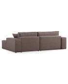 Canapé convertible d'angle droit Pirlo marron - 260x100x88 cm