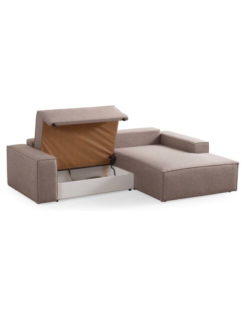 Canapé convertible d'angle droit Pirlo marron - 260x100x88 cm