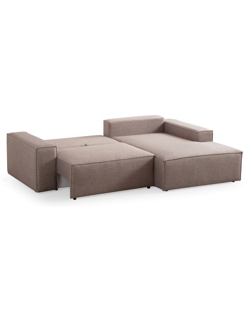 Canapé convertible d'angle droit Pirlo marron - 260x100x88 cm