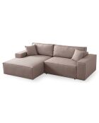 Canapé convertible d'angle gauche Pirlo marron - 260x100x88 cm