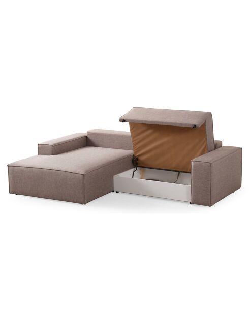 Canapé convertible d'angle gauche Pirlo marron - 260x100x88 cm