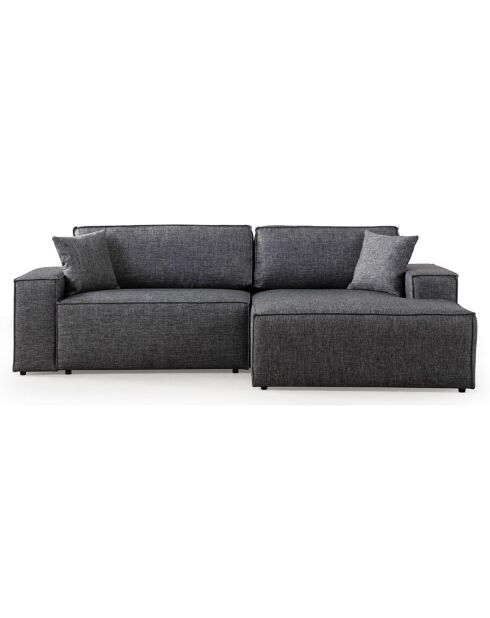 Canapé convertible d'angle droit Pirlo gris foncé - 260x100x88 cm