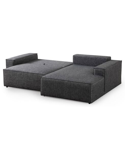 Canapé convertible d'angle droit Pirlo gris foncé - 260x100x88 cm