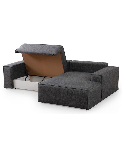 Canapé convertible d'angle droit Pirlo gris foncé - 260x100x88 cm