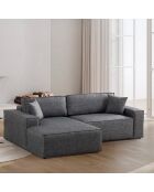 Canapé convertible d'angle gauche Pirlo gris foncé - 260x100x88 cm