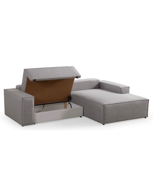 Canapé convertible d'angle droit Pirlo gris clair - 260x100x88 cm