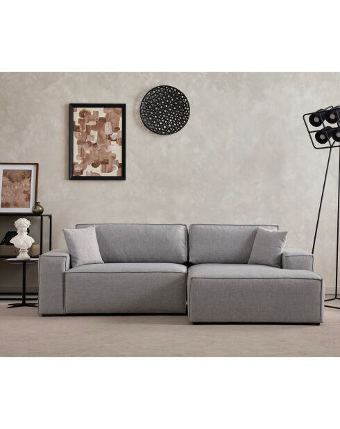 Canapé convertible d'angle droit Pirlo gris clair - 260x100x88 cm