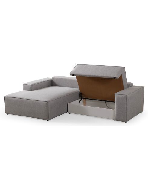 Canapé convertible d'angle gauche Pirlo gris clair - 260x100x88 cm
