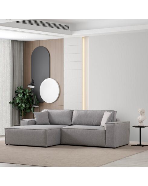 Canapé convertible d'angle gauche Pirlo gris clair - 260x100x88 cm