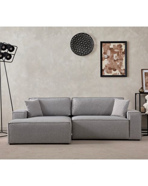 Canapé convertible d'angle gauche Pirlo gris clair - 260x100x88 cm