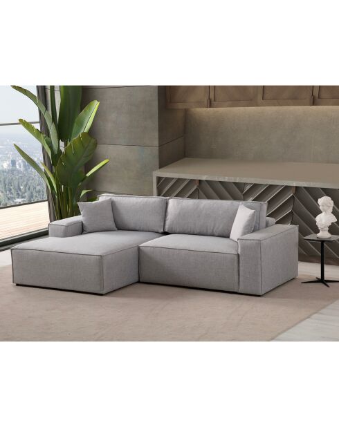 Canapé convertible d'angle gauche Pirlo gris clair - 260x100x88 cm