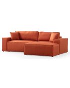 Canapé convertible d'angle droit Pirlo orange - 260x100x88 cm