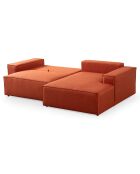 Canapé convertible d'angle droit Pirlo orange - 260x100x88 cm