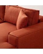 Canapé convertible d'angle droit Pirlo orange - 260x100x88 cm