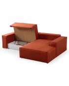 Canapé convertible d'angle droit Pirlo orange - 260x100x88 cm