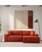 Canapé convertible d'angle droit Pirlo orange - 260x100x88 cm