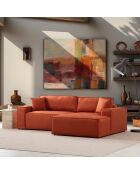 Canapé convertible d'angle droit Pirlo orange - 260x100x88 cm