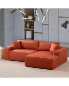 Canapé convertible d'angle droit Pirlo orange - 260x100x88 cm