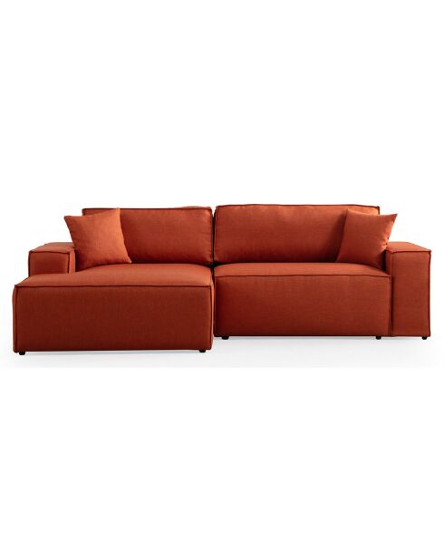 Canapé convertible d'angle gauche Pirlo orange - 260x100x88 cm