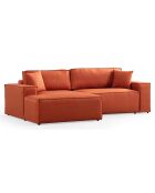 Canapé convertible d'angle gauche Pirlo orange - 260x100x88 cm