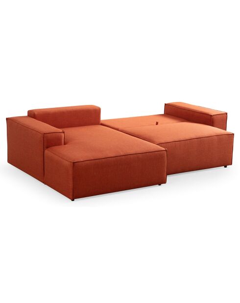 Canapé convertible d'angle gauche Pirlo orange - 260x100x88 cm