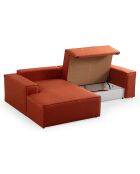 Canapé convertible d'angle gauche Pirlo orange - 260x100x88 cm